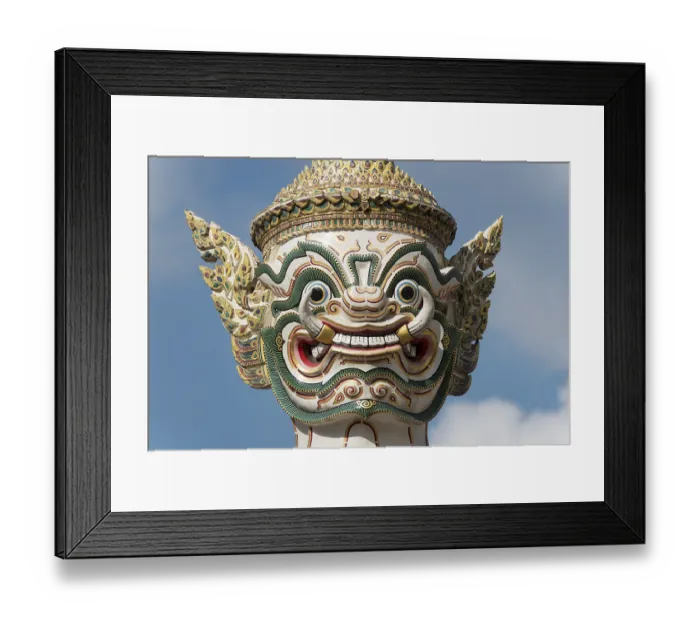 Framed Print : Close up, statue of giant Yaksha demon guarding gates of Grand Palace Framed Print : Close up, statue of giant Yaksha demon guarding gates of Grand Palace