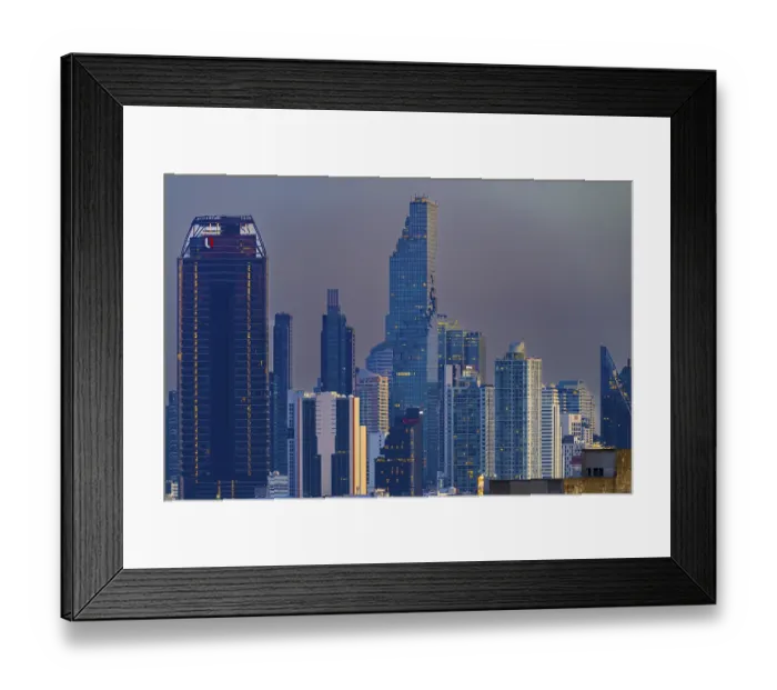 Framed Print : Panorama from Golden Mount, skyline of Bangkok