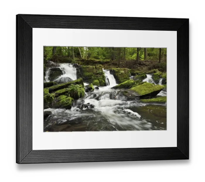Framed Print : Waterfall, mountain stream Selke