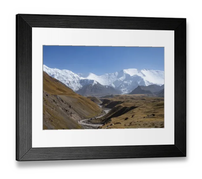 Framed Print : Valley with river Achik Tash between high mountains