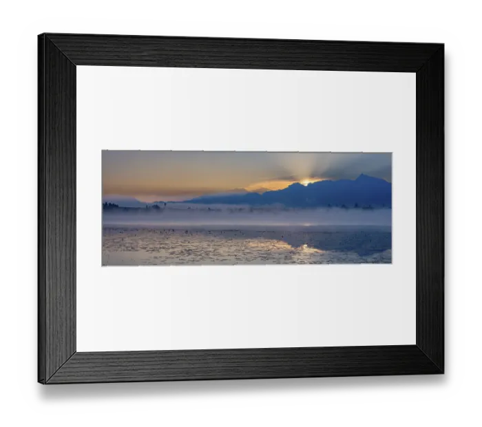 Framed Print : Sunrise at Lake Hopfensee near Fuessen