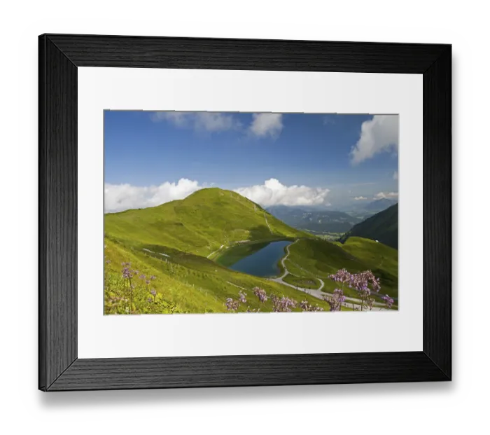Framed Print : Artificial lake, snow pond