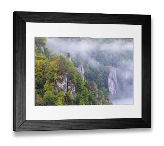 Framed Print : Limestone cliff tops between mixed forest Framed Print : Limestone cliff tops between mixed forest