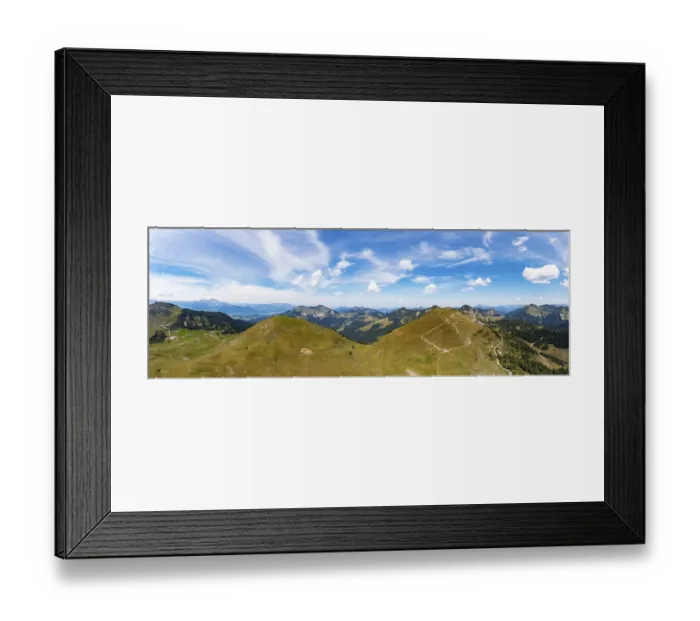 Framed Print : Drone image, alpine pasture landscape on the Trattberalm with view to the Hoher First