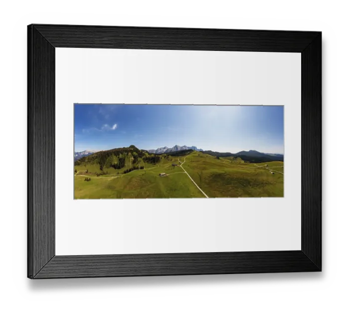 Framed Print : Drone shot, Hochalm, Loferer Alm with view to the Loferer Steinberge