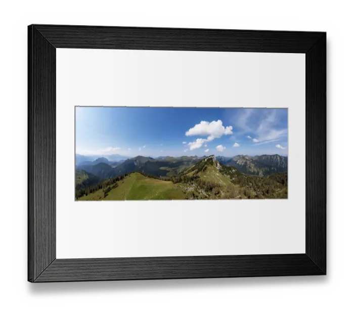 Framed Print : Drone shot, At the summit of Hochbuehel with view to Hochwieskopf