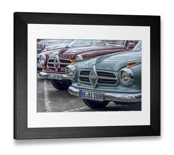 Framed Print : Vintage Borgward Isabella Coupe Cabriolet and Combi