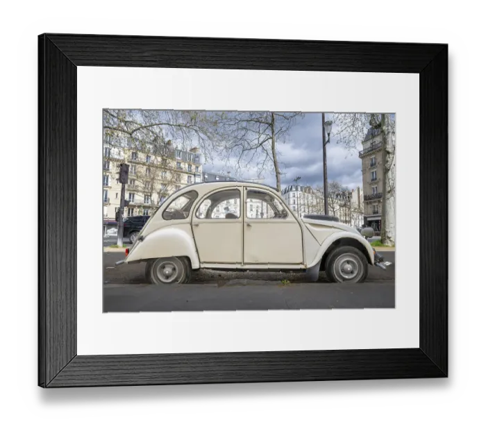 Framed Print : Duck, vintage Citroen 2CV, Paris