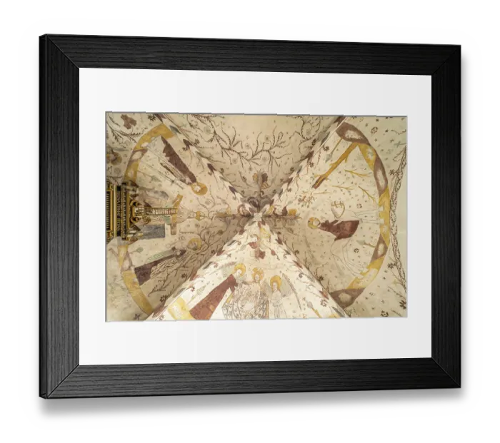 Framed Print : Religious frescoes by the Elmelunde Master in the church of Elmelunde