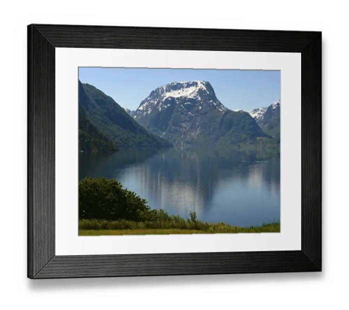 Framed Print : Skjorta peak and lake Breimsvatnet