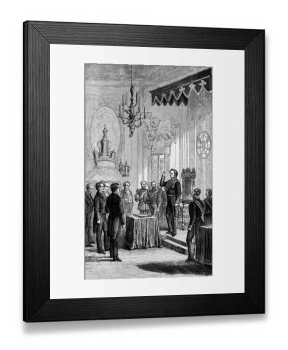 Framed Print : Frederick William IV takes the oath on the constitution Framed Print : Frederick William IV takes the oath on the constitution