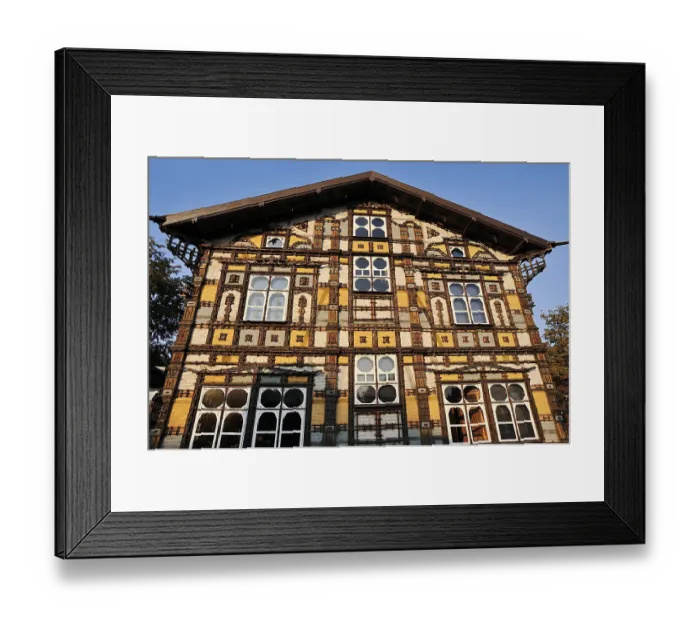 Framed Print : Junkerhaus, half-timbered house by Karl Junker