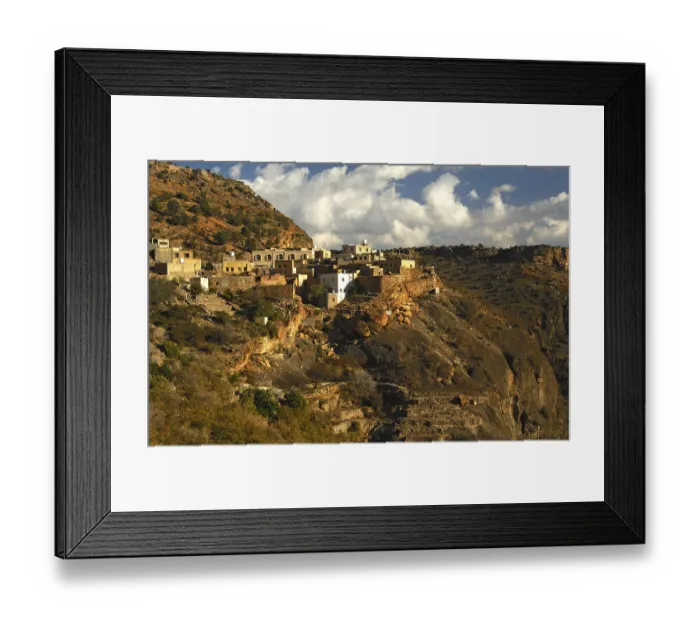 Framed Print : The village of Al Aqor on the upper level of the Saiq Plateau Framed Print : The village of Al Aqor on the upper level of the Saiq Plateau