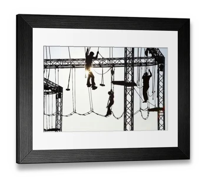 Framed Print : High ropes course, Alpine Centre Bottrop Framed Print : High ropes course, Alpine Centre Bottrop