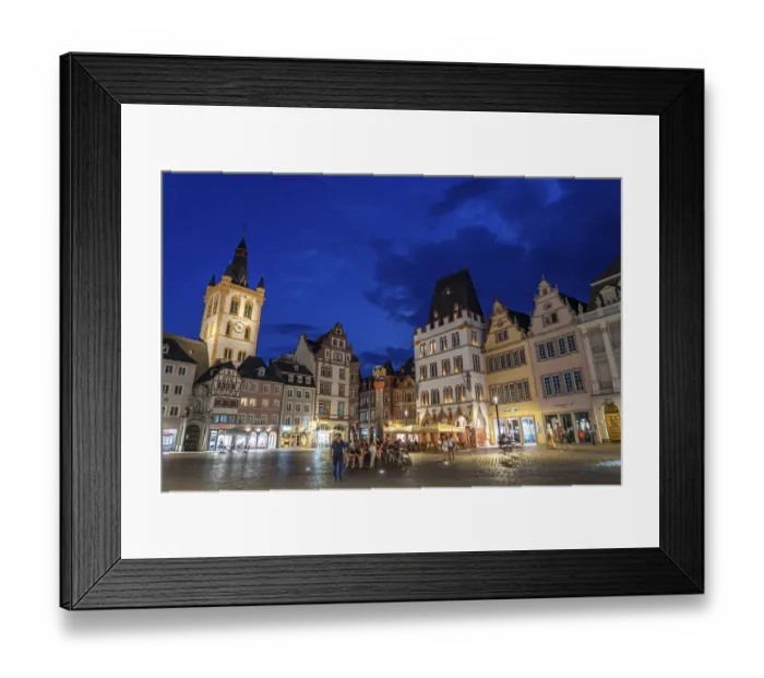 Framed Print : Houses, skyline on the main market square in the city centre of Trier