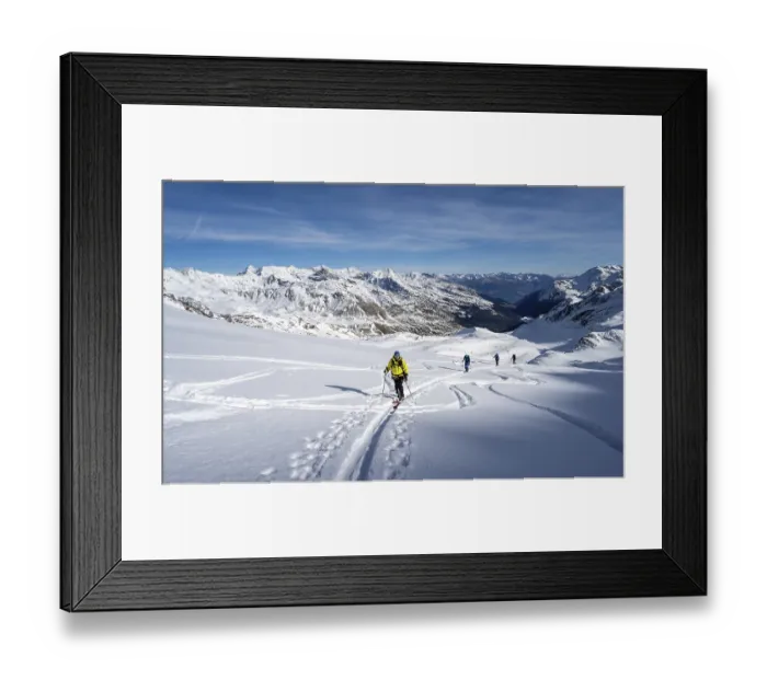 Framed Print : Ski tourers ascending Monte Cevedale