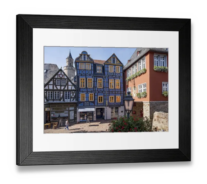 Framed Print : The leaning house, half-timbered house Framed Print : The leaning house, half-timbered house