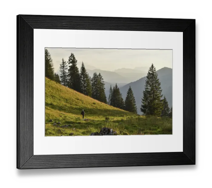 Framed Print : Mountaineer descending from the Sonntagshorn on the Hochalm
