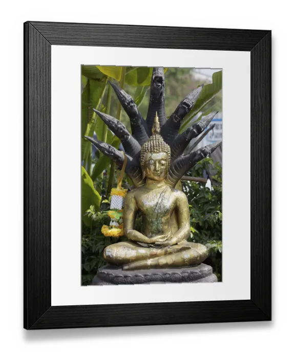 Framed Print : Naga Buddha statue with snakes Framed Print : Naga Buddha statue with snakes