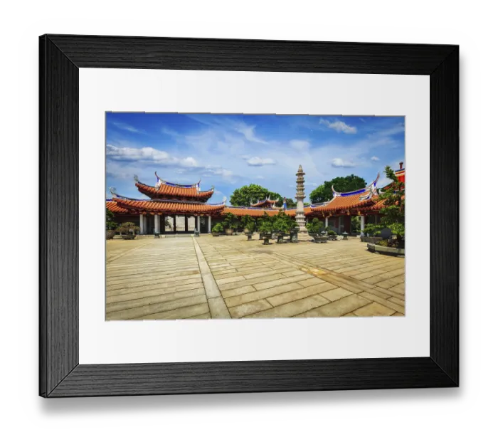 Framed Print : Gates of Lian Shan Shuang Lin Monastery Buddhist temple in Singapore