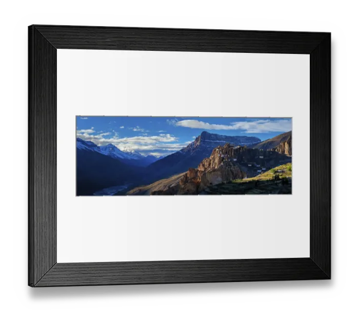 Framed Print : Panorama of Dhankar Monastery and village