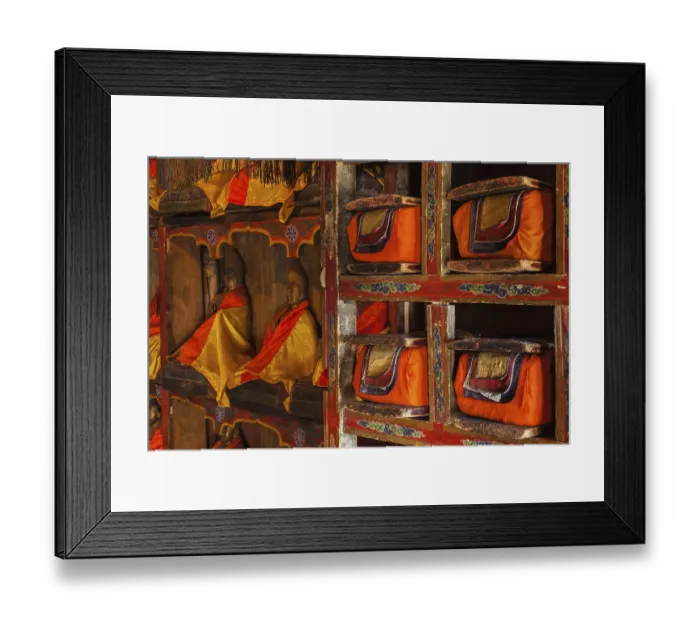 Framed Print : Folios of old manuscripts in library of Thiksey Gompa (Tibetan Buddhist Monastery) Framed Print : Folios of old manuscripts in library of Thiksey Gompa (Tibetan Buddhist Monastery)