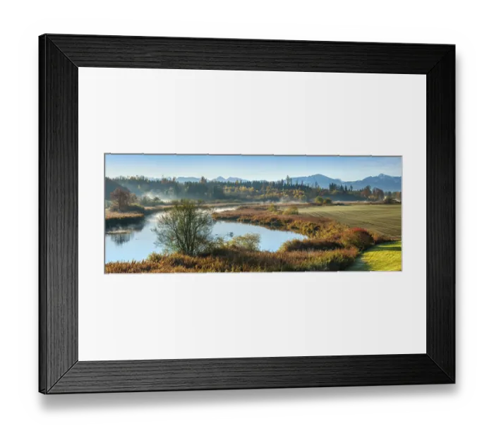 Framed Print : Autumn landscape at the river Alz