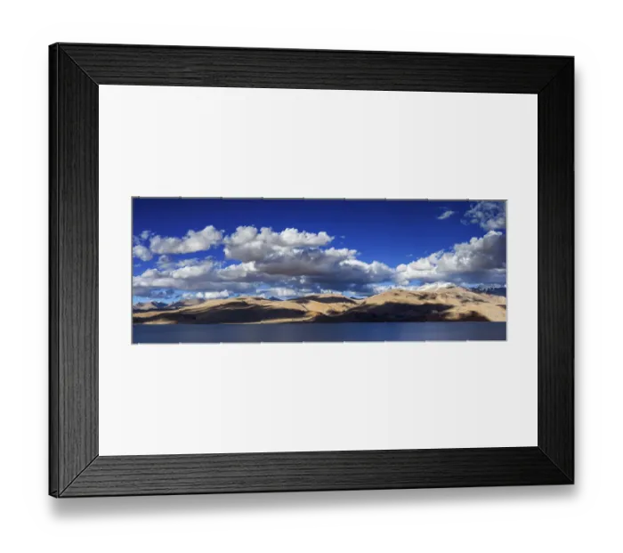 Framed Print : Panorama of Himalayan lake Tso Moriri in Himalayas on sunset