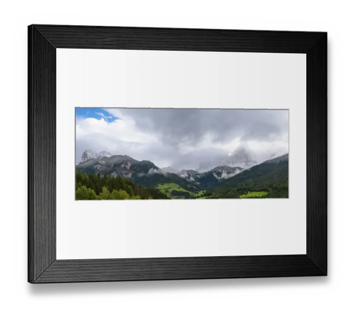 Framed Print : View of the cloudy Peitlerkofel group