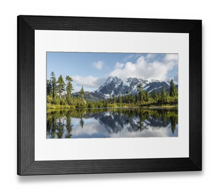 Framed Print : Mount Mt. Shuksan with reflection in Picture Lake