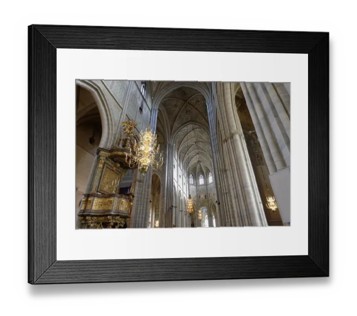 Framed Print : Uppsala Cathedral, gothic interior