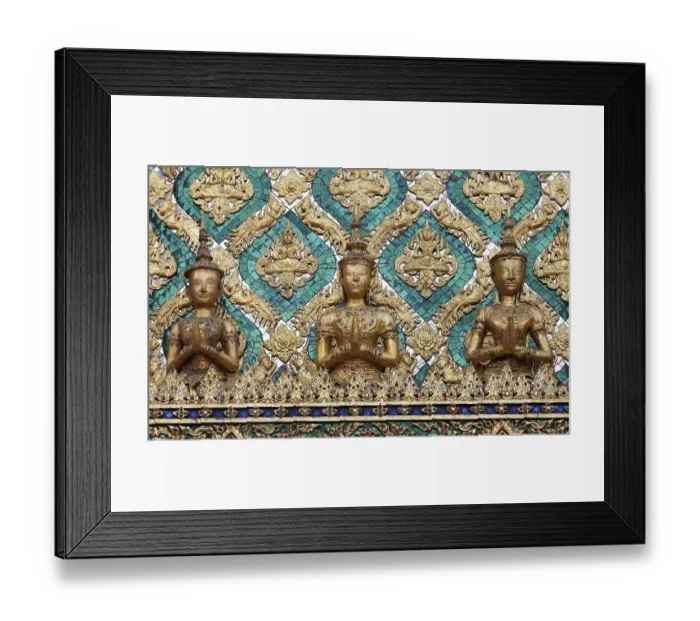 Framed Print : Frieze with ornaments and golden figures
