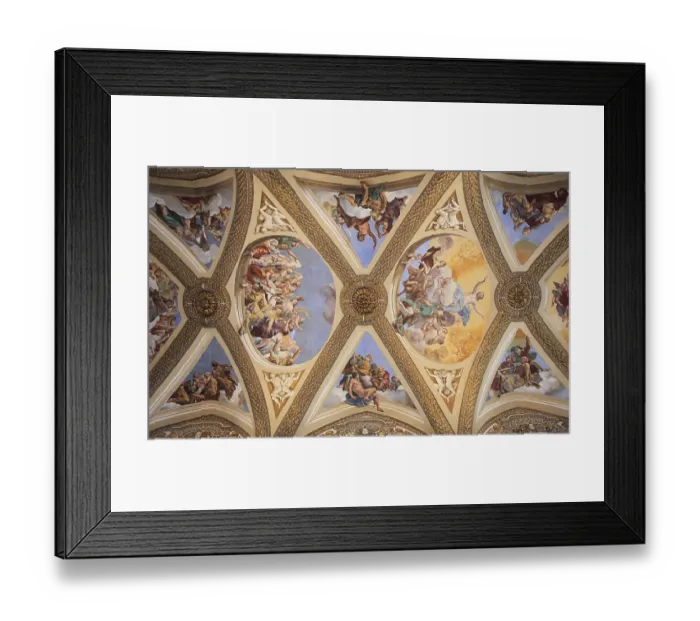 Framed Print : Ceiling of the church in the Certosa di San Martino on Vomero above Naples