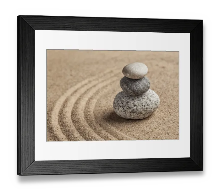 Framed Print : Japanese Zen stone garden, relaxation