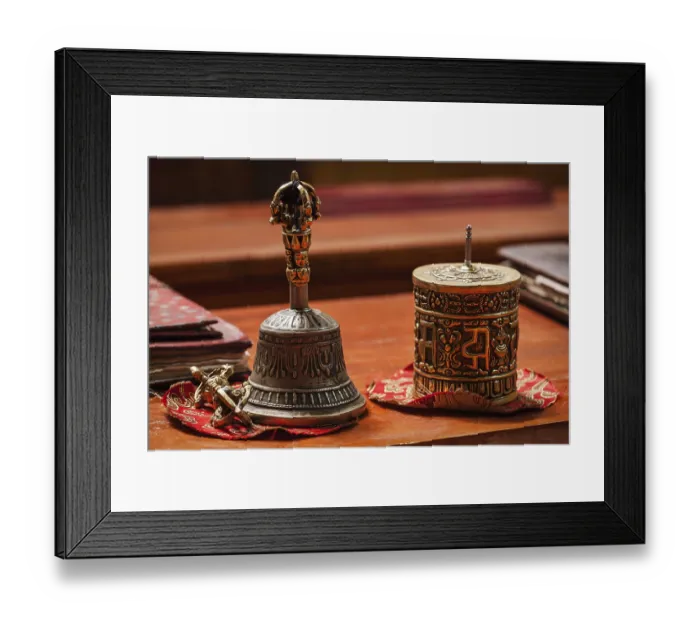 Framed Print : Tibetan Buddhist still life, vajra