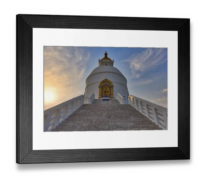 Framed Print : World Peace pagoda, Pokhara, Nepal, Asia