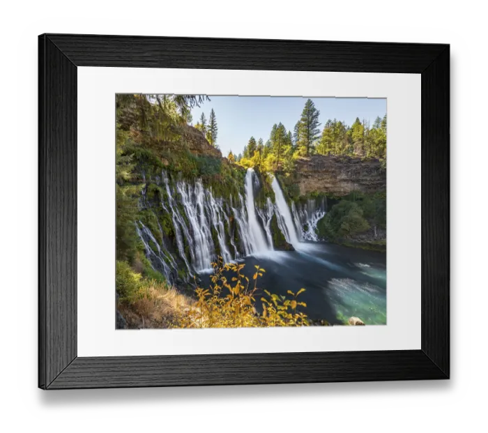 Framed Print : Waterfall, long-term image, McArthur-Burney Falls Memorial State Park