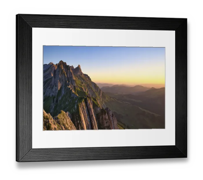 Framed Print : Alpstein mountains with ridge in the evening light Framed Print : Alpstein mountains with ridge in the evening light