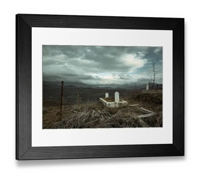 Framed Print : Grave in a Muslim cemetery, Gjinar