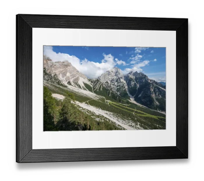 Framed Print : View of the peaks of Cima Scooter and Cima Salvella