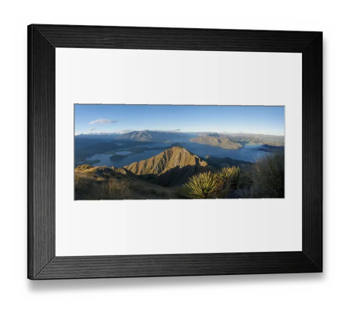 Framed Print : View of mountains and lake from Mount Roy Framed Print : View of mountains and lake from Mount Roy