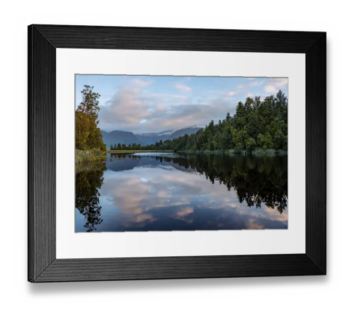 Framed Print : Reflection in Lake Matheson, morning atmosphere