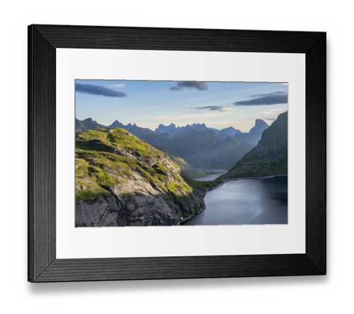 Framed Print : Mountain landscape with lake Tennesvatnet