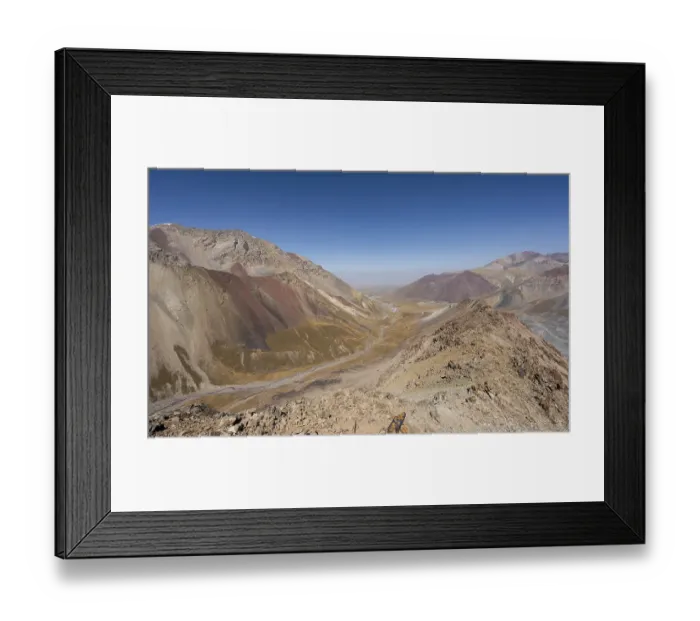 Framed Print : Mountain landscape of glacial moraines Framed Print : Mountain landscape of glacial moraines