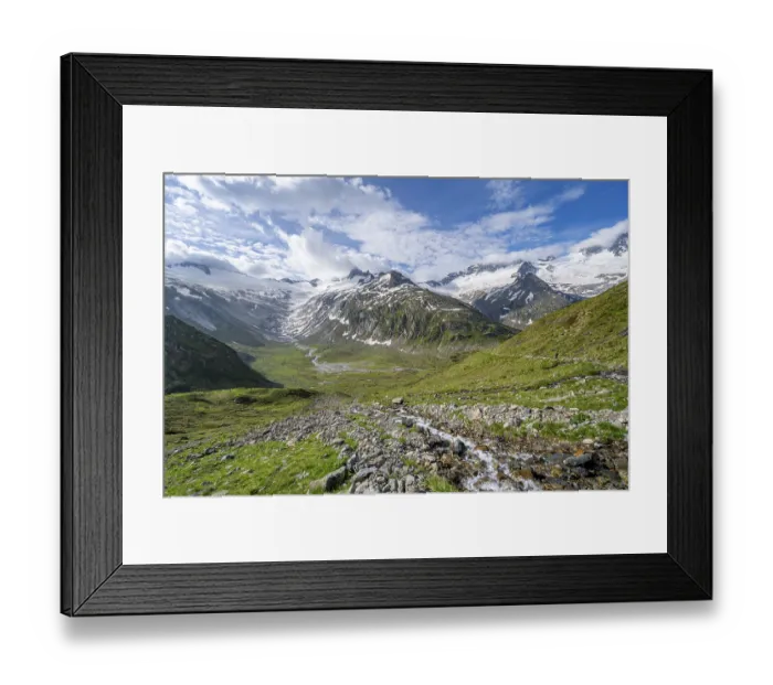 Framed Print : Picturesque mountain landscape with mountain stream Framed Print : Picturesque mountain landscape with mountain stream