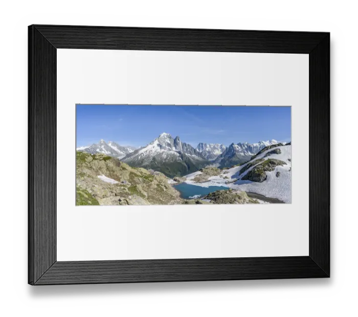Framed Print : Mountain landscape with mountain lake Lac Blanc Framed Print : Mountain landscape with mountain lake Lac Blanc