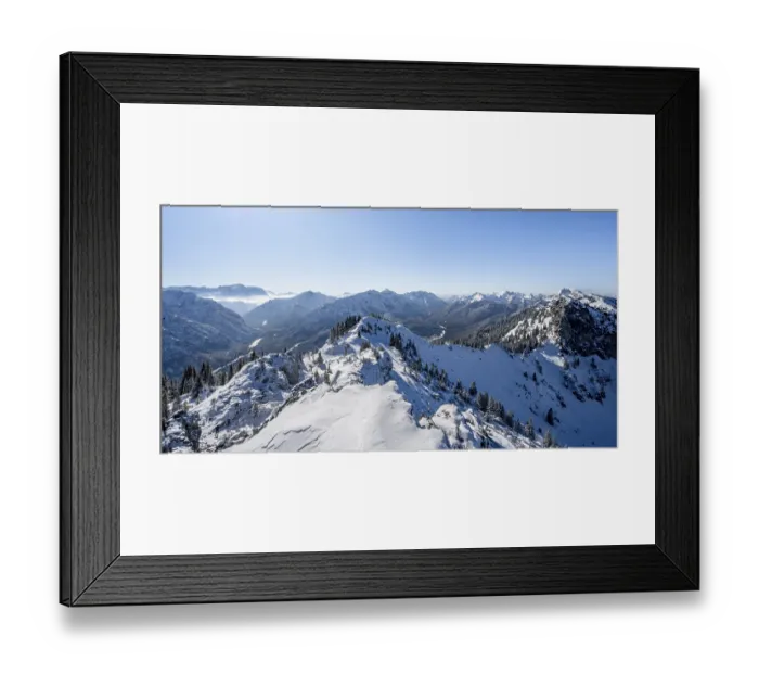 Framed Print : Snow-covered mountain landscape
