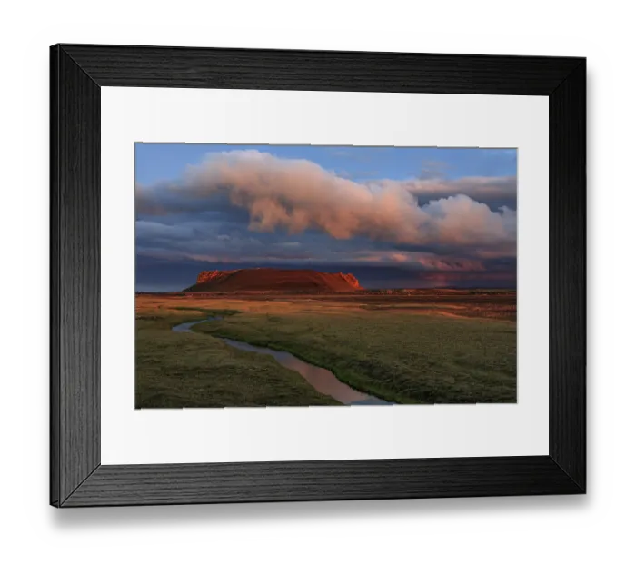 Framed Print : Volcanic crater reflected in stream Framed Print : Volcanic crater reflected in stream