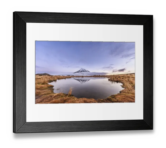 Framed Print : Reflection in Pouakai Tarn lake