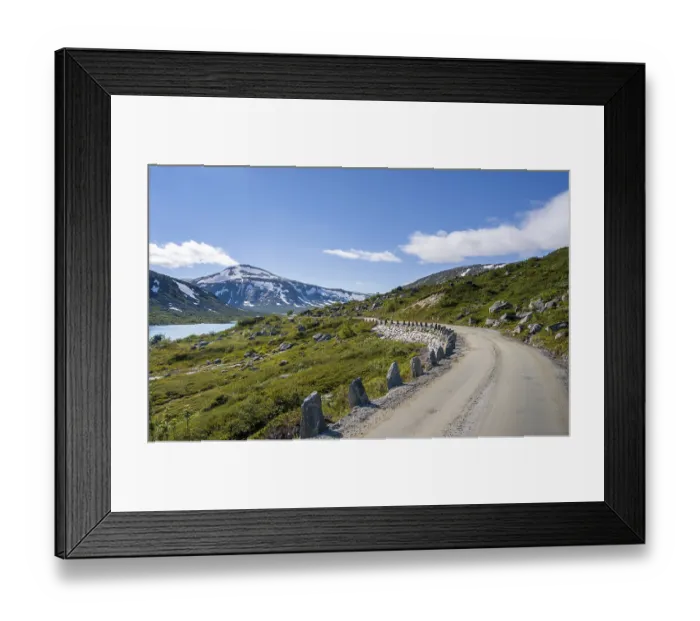 Framed Print : Mountains, Road, Norwegian Landscape Route
